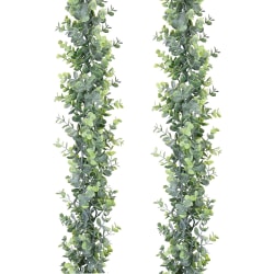 Konstgjord eukalyptus växtgirland, 2-pack konstgjord eukalyptusblad hängande vinstockar för bröllop Bakgrund Arch Wall Deco