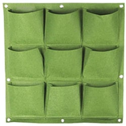 Grön platt botten väggmonterad odlingsväska