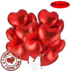 Hjärtformad folieballong Röd