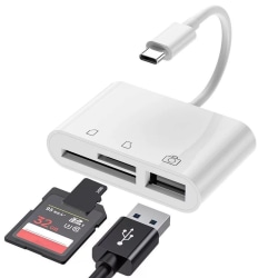 Micro SD-kortläsare, USB C till SD/TF vit