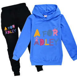 Kids A för Adley Print Träningsoverall Sets Pojkar Flickor Sweatshirt blue 130/6-7 years