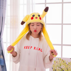 Rolig plysch Pikachu hatt, hörselkåpor, cosplay kostym