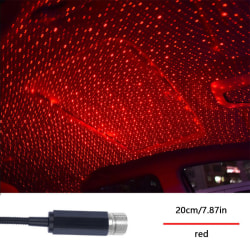 USB LED Car Roof Star Night Lights Projektor Interiör Ambient A Red 20cm