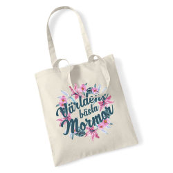Världens bästa Mormor shopping väska - Bloom Tote bag tygkasse