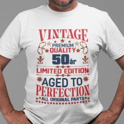 50 år Födelsedag vit  T-shirt - Vintage Limited edition M