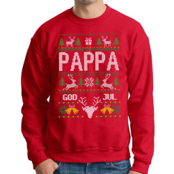 Pappa Jultröja - Christmas jumper stil röd sweatshirt XL