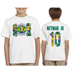 Neymar Jr Brasil t-shirt med tryck fram & bak 7-8 �r 128cl