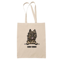 Cairn Terrier tygkasse hund shopping väska Tote bag Natur one size