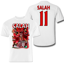 Salah Liverpool t-shirt med tryck fram & bak sportströja YNWA 130cl  7-8år