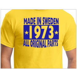 Gul T-shirt Made in Sweden 1973 All original parts L