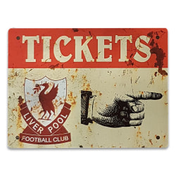 Metall plåtskylt vintage Liverpool tickets - 20x15 cm Man cave