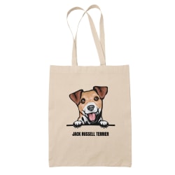 Jack Russell terrier tygkasse hund shopping väska Tote bag Natur one size