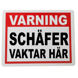 Metall plåtskylt ' schäfer ' design - 20x15 cm varning skylt