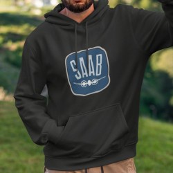 SAAB klassisk design huvtröja hoodie M