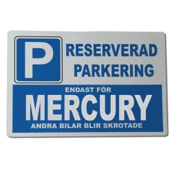 Metall plåtskylt med ' Mercury ' design - 30x20 cm skylt