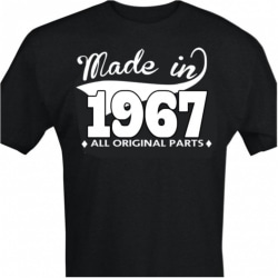 Svart T-shirt med design - Made in 1967 - All original parts M