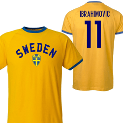 Sverige T-shirt - Ibrahimovic 11 på ryggan Sweden märke 2021 120cl 5-6år