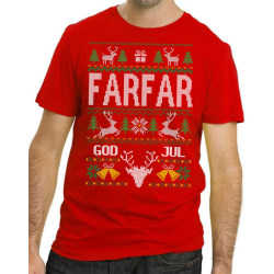 Farfar Jul T-shirt - Christmas jumper stil jultröja XL