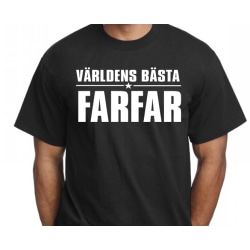 Svart T-shirt med design -Världens bästa Farfar XXL