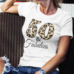 Födelse T-shirt  50 år - Perfekt present - 50 & fabulous M