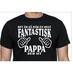 Svart T-shirt med design -  fantastisk Pappa ser ut Black XXL