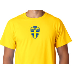 Sverige logo gul t-shirt Sweden tröja i bomull Yellow S