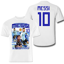 Messi Tshirt Barcelona & Argentina tröja med tryck fram & bak 140cl 9-11år