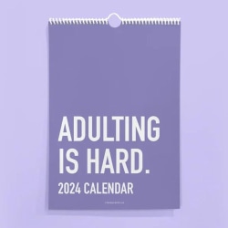 Adulting is Hard 2024 Kalender Morsom månedlig kalendervegg