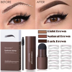 1 Set Perfect One Step Eyebrow Stamp Stencil Kit Natural Brown