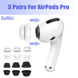 6 stk silikon ørepropper for AirPods Pro hvit