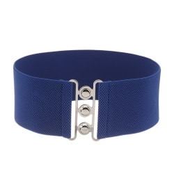 Brett elastiskt bälte metallspänne midjeband BLÅT blue