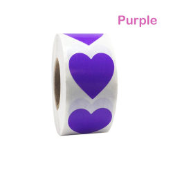 500 st Love Heart Shaped Seal Labels Sticker LILA purple