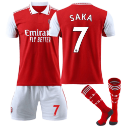 2223 Arsenal Home Kids Football Kit med strumpor nr 7 Saka 12-13years