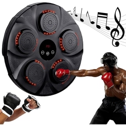Music Boxing Machine Fight Reaction Training Nyrkkeilyalusta MUSTA Black
