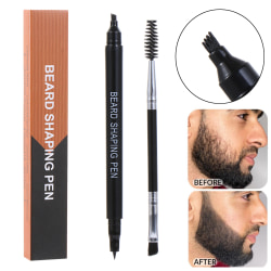 Beard Pencil Filler för män 2 i 1 Barber Pencil 4 gaffeltips