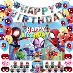 Spiderman og hans overraskede venner dekorasjon til bursdagsfest