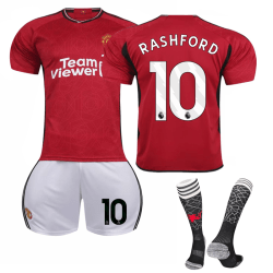 23-24 Manchester United Home Kids Football Kit No.10 Rashford 28