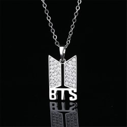 Hallyu Kpop 18k guldpläterad BTS hänge halsband silver