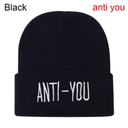 Letter Embroidery Stickad hatt Anti You SVART ANTI YOU ANTI YOU black anti you-anti you