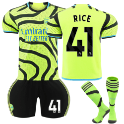 2023-2024 Arsenal Away Kids Football Kit med strumpor nr 41 Rice 28