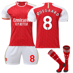 2023-2024 Arsenal Home Kids Fotballdrakt med sokker nr. 8 Ødegaard 24