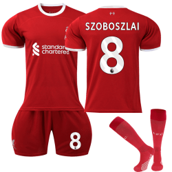 2023-2024 Liverpool Home fotballdrakter for barn, nr. 8 Szoboszlai 28