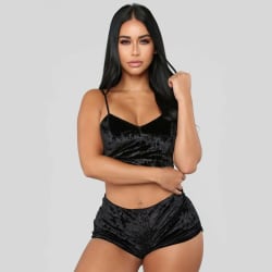 Sexy bodysuit Velvet BH BLACK M black M