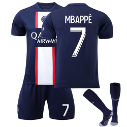 22-23 Paris Saint Germain Fotbollströja för barn nr 7 Mbappé 7 8-9Y