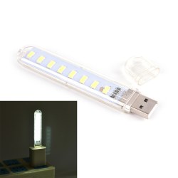 Mini USB LED-lampa 8 LED Camping Portable Night USB Gadget Light white