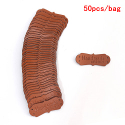 50st PU Läder Taggar Handgjorda Med Kärleksetiketter Sömnad Craft DI chocolate