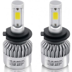 H7 led-lampor universal 12-24V aluminiumgrå 2 st