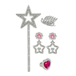 prinsesseset silver/rosa 4-delat
