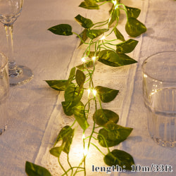 Green Ivy Leaves Fairy String Lights Batteridriven A8