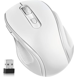 Trådlös mus, 2,4G trådlös mus Bärbara möss med nanomottagare, för bärbar dator, bärbar dator (vit)